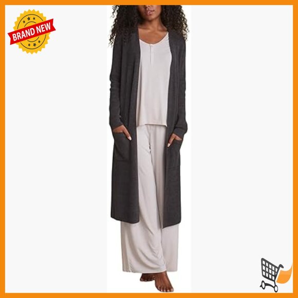 Ultra Lite Long Cardigan Sweater Nylon Viscose Blend Shawl Collar